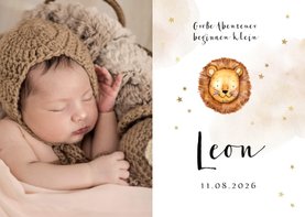Danksagung Geburt Foto & kleiner Löwe