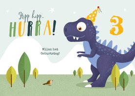 Dino-Glückwunschkarte Geburtstag