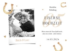 Einladung Eiserne Hochzeit Foto & Hufeisen