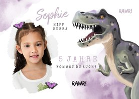 Einladung Kindergeburtstag Dinosaurier Mädchen