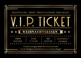 Einladung Weihnachtsessen 'VIP Ticket' 