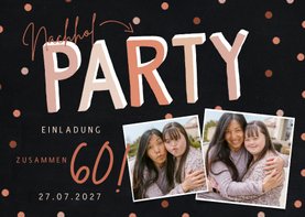 Einladung zur gemeinsamen Party mit Fotos
