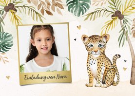 Einladungskarte Kindergeburtstag Foto & Leopard
