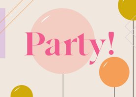 Einladungskarte Party grafische Luftballons