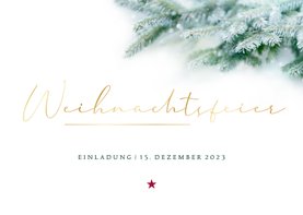 Einladungskarte Weihnachtsfeier Tannenzweige