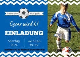 Einladungskarte zum Fußballgeburtstag Junge