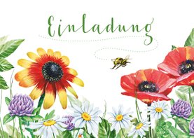 Einladungskarte zum Sommerfest Blumengarten