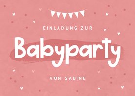 Einladungskarte zur Babyparty rosa