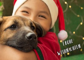 FairTrade-Weihnachtskarte mit Hund, geschäftlich