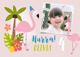 Flamingo Geburtstagskarte mit Foto
