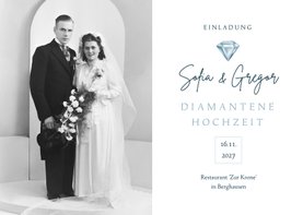 Foto-Einladungskarte Diamantene Hochzeit
