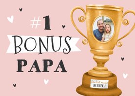 Foto-Grußkarte Vatertag Pokal für Bonuspapa