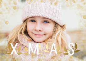 Foto-Weihnachtskarte mit goldenen Akzenten
