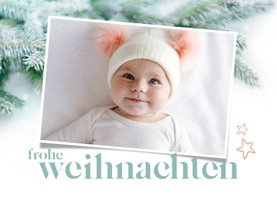 Foto-Weihnachtskarte natürliche Tannenzweige