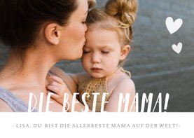 Fotokarte 'Die beste Mama' mit Herzen