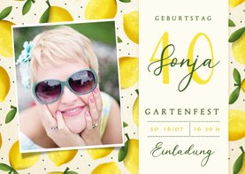 Fotokarte Geburtstagseinladung Sommerfest Zitronen