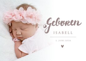 Fotokarte Handlettering rosébraun