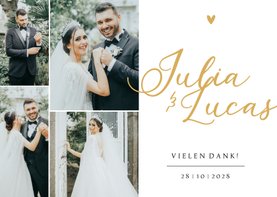 Fotokarte Hochzeit Dankssagung mit Namen 