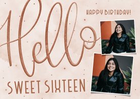 Geburtstagskarte Hello Sweet Sixteen