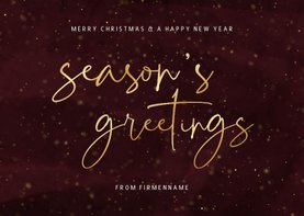 Geschäftliche Weihnachtskarte 'Season's greetings'