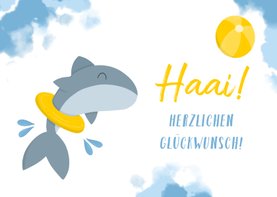 Glückwunschkarte Freischwimmer Delfin