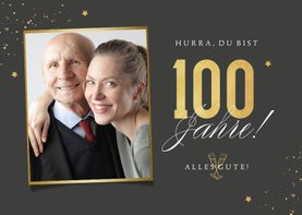 Glückwunschkarte Geburtstag 100 Jahre mit Foto