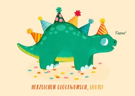 Glückwunschkarte Geburtstag Kind Dinosaurier
