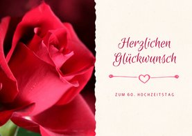 Glückwunschkarte Hochzeitsjubiläum rote Rose