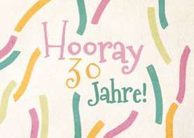 Glückwunschkarte mit Konfettistreifen zum Geburtstag 