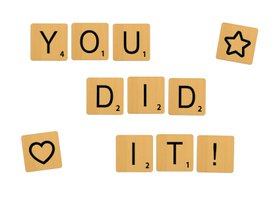 Glückwunschkarte 'You did it' Scrabble