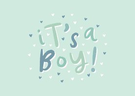 Glückwunschkarte zur Geburt 'it's a boy!' grün