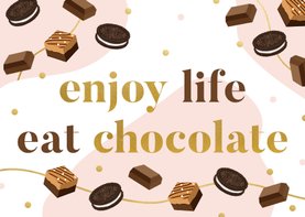 Grußkarte 'Enjoy life, eat chocolate'
