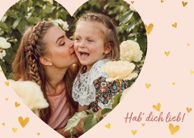 Grußkarte Muttertag mit Foto und Herzchen