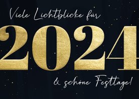 Grußkarte Neujahr 2024 Goldlook