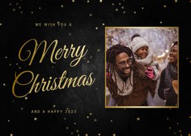 Grußkarte Weihnachten 'Merry Christmas' Foto & Sterne