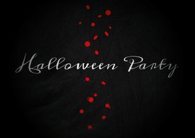Halloween-Einladung Konfetti und Blutflecken