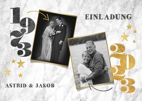 Jubiläumskarte Goldene Hochzeit Marmorlook & Fotos