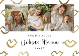 Muttertagskarte Fotoreihe und Küsschen