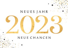 Neujahrskarte 2023 gold neues Jahr