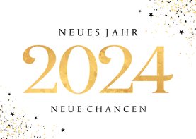 Neujahrskarte 2025 gold neues Jahr