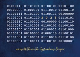 Neujahrskarte Firma Binärcode