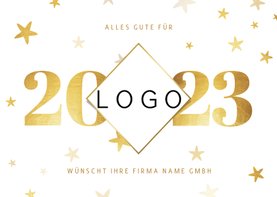 Neujahrskarte Firma Jahreszahl und Logo