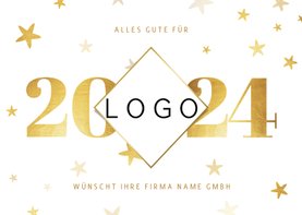 Neujahrskarte Firma Jahreszahl und Logo