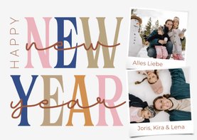 Neujahrskarte Happy New Year & Fotocollage