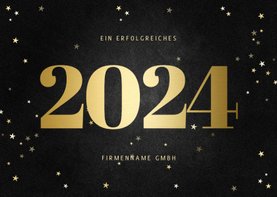 Neujahrskarte Kunden Jahreszahl gold