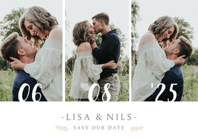 Save-the-Date-Karte zur Hochzeit mit eigenem Foto und Herzen
