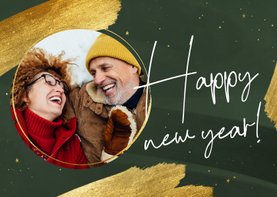 Stilvolle Neujahrskarte 'Happy new year' mit Foto 