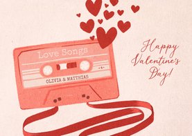 Valentinskarte Love Songs Kassette