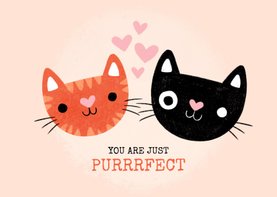 Valentinskarte 'Purrrfect' mit Katzen