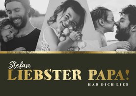 Vatertagskarte drei Fotos 'Liebster Papa!'